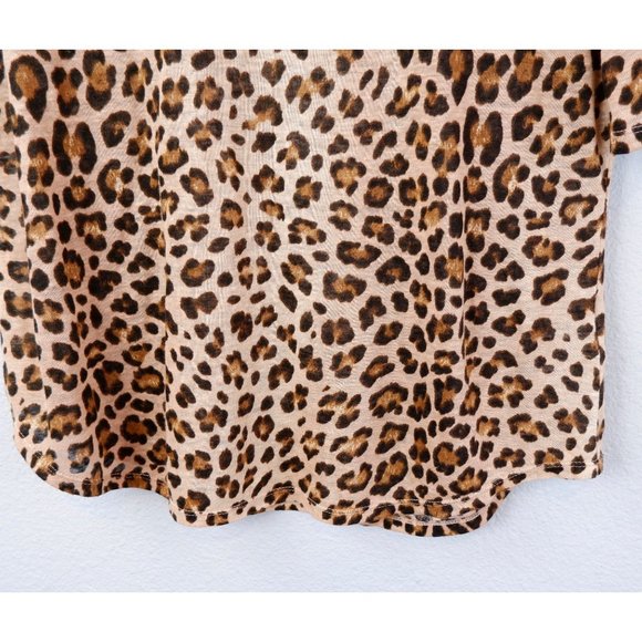 Rebecca Taylor Animal Print Linen Short Sleeve Blouse, size small - Picture 5 of 9